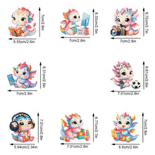 Load image into Gallery viewer, 8 Pcs Double Side Baby Dinosaur Full Drill Keyring Animal Pendant for Home Decor
