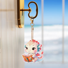 Load image into Gallery viewer, 8 Pcs Double Side Baby Dinosaur Full Drill Keyring Animal Pendant for Home Decor
