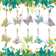 Load image into Gallery viewer, 10 Pcs Double Side Butterfly Diamond Art Keyring Animal Pendant for Office Decor
