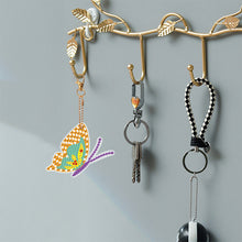 Load image into Gallery viewer, 10 Pcs Double Side Butterfly Diamond Art Keyring Animal Pendant for Office Decor
