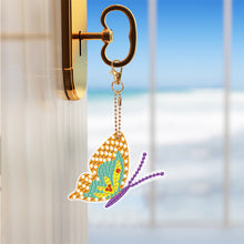 Load image into Gallery viewer, 10 Pcs Double Side Butterfly Diamond Art Keyring Animal Pendant for Office Decor
