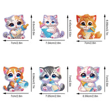 Load image into Gallery viewer, 6Pcs Double Side Animal Elf Gnome Diamond Art Keyring Diamond Painting Keychain
