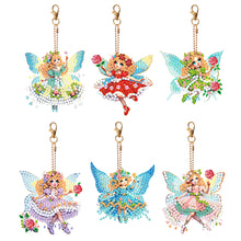 Load image into Gallery viewer, 6Pcs Double Side Animal Elf Gnome Diamond Art Keyring Diamond Painting Keychain
