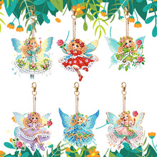 Load image into Gallery viewer, 6Pcs Double Side Animal Elf Gnome Diamond Art Keyring Diamond Painting Keychain
