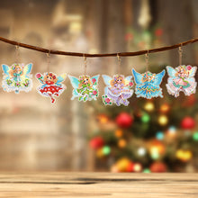 Load image into Gallery viewer, 6Pcs Double Side Animal Elf Gnome Diamond Art Keyring Diamond Painting Keychain
