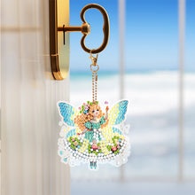 Load image into Gallery viewer, 6Pcs Double Side Animal Elf Gnome Diamond Art Keyring Diamond Painting Keychain
