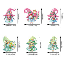 Load image into Gallery viewer, 6Pcs Double Side Animal Elf Gnome Diamond Art Keyring Diamond Painting Keychain
