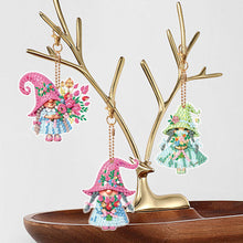 Load image into Gallery viewer, 6Pcs Double Side Animal Elf Gnome Diamond Art Keyring Diamond Painting Keychain
