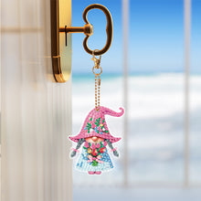 Load image into Gallery viewer, 6Pcs Double Side Animal Elf Gnome Diamond Art Keyring Diamond Painting Keychain
