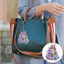 Load image into Gallery viewer, 6Pcs Double Side Diamond Art Keyring Keychain Pendant Home Decor (House Bird)
