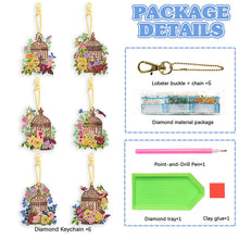 Load image into Gallery viewer, 6Pcs Double Side Animal Elf Gnome Diamond Art Keyring Diamond Painting Keychain
