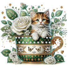 Load image into Gallery viewer, Diamond Painting - Partial Special Shaped - rose cat (30*30CM)
