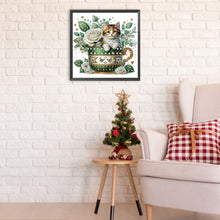 Load image into Gallery viewer, Diamond Painting - Partial Special Shaped - rose cat (30*30CM)
