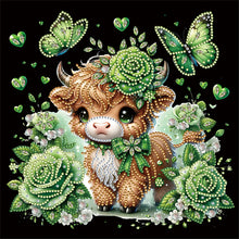 Load image into Gallery viewer, Diamond Painting - Partial Special Shaped - rose cow (30*30CM)
