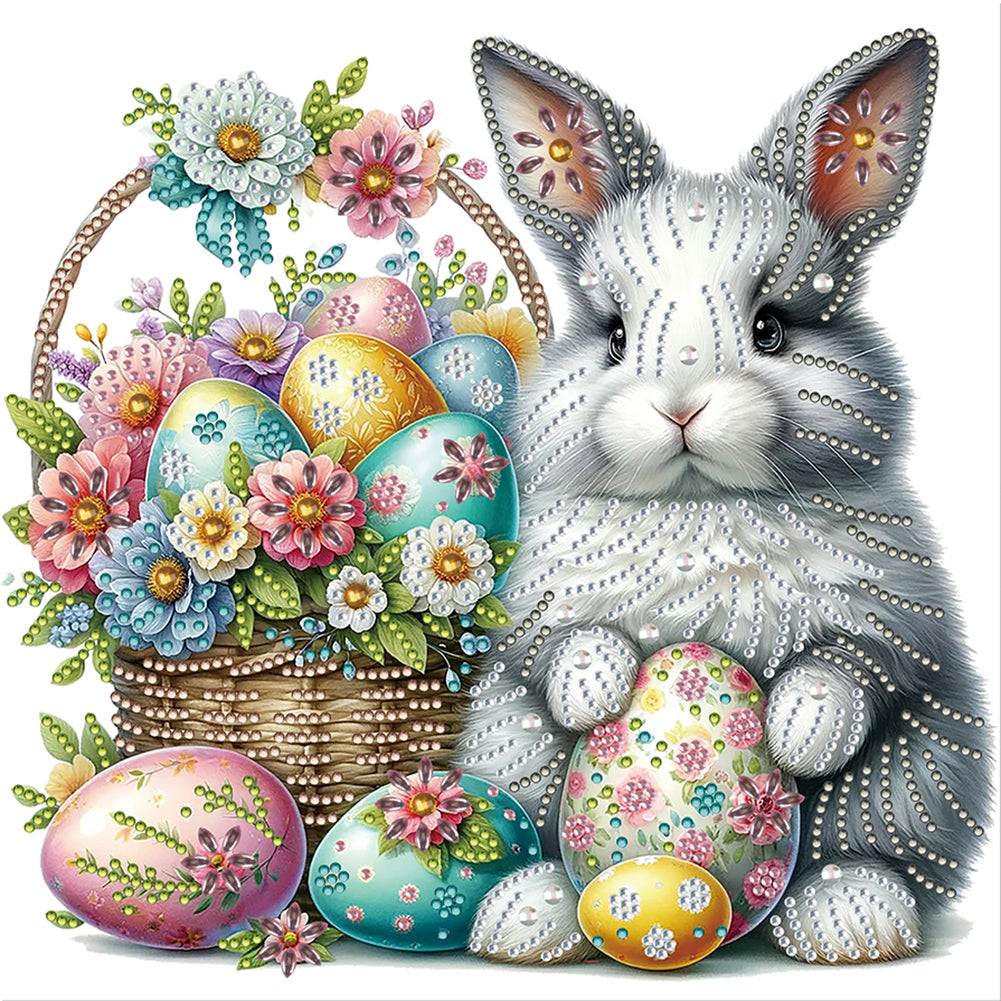 Diamond Painting - Partial Special Shaped - Easter egg bunny (30*30CM)