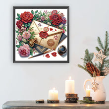 Load image into Gallery viewer, Diamond Painting - Partial Special Shaped - Flowers and envelopes (30*30CM)
