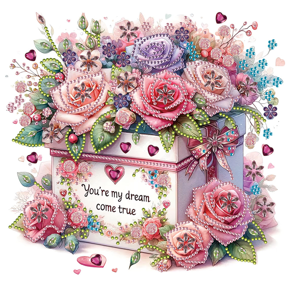 Diamond Painting - Partial Special Shaped - rose gift (30*30CM)