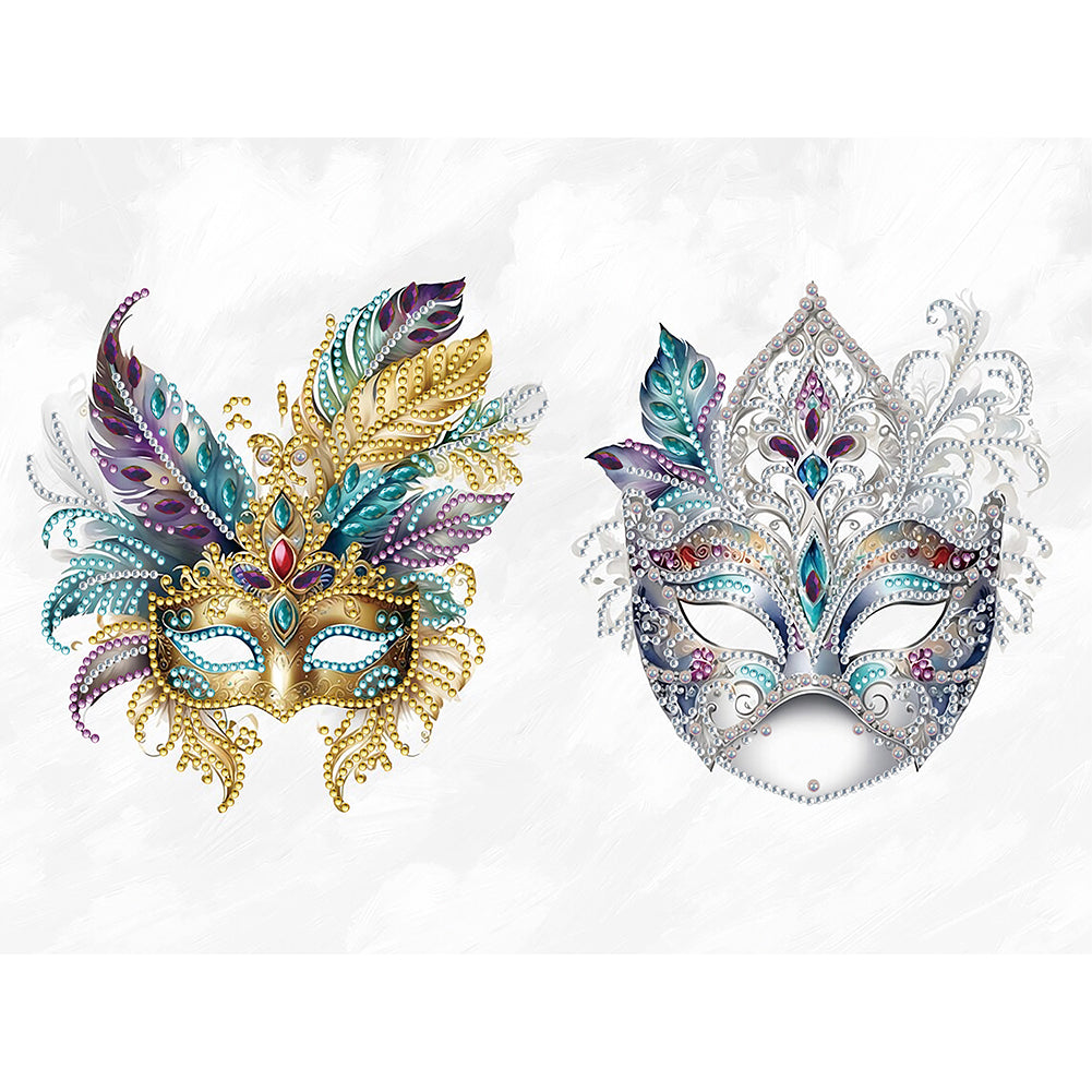 Diamond Painting - Partial Special Shaped - Carnival two masks (40*30CM)