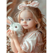 Load image into Gallery viewer, Diamond Painting - Full Round - bunny and girl (30*40CM)
