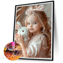 Load image into Gallery viewer, Diamond Painting - Full Round - bunny and girl (30*40CM)

