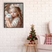 Load image into Gallery viewer, Diamond Painting - Full Round - bunny and girl (30*40CM)
