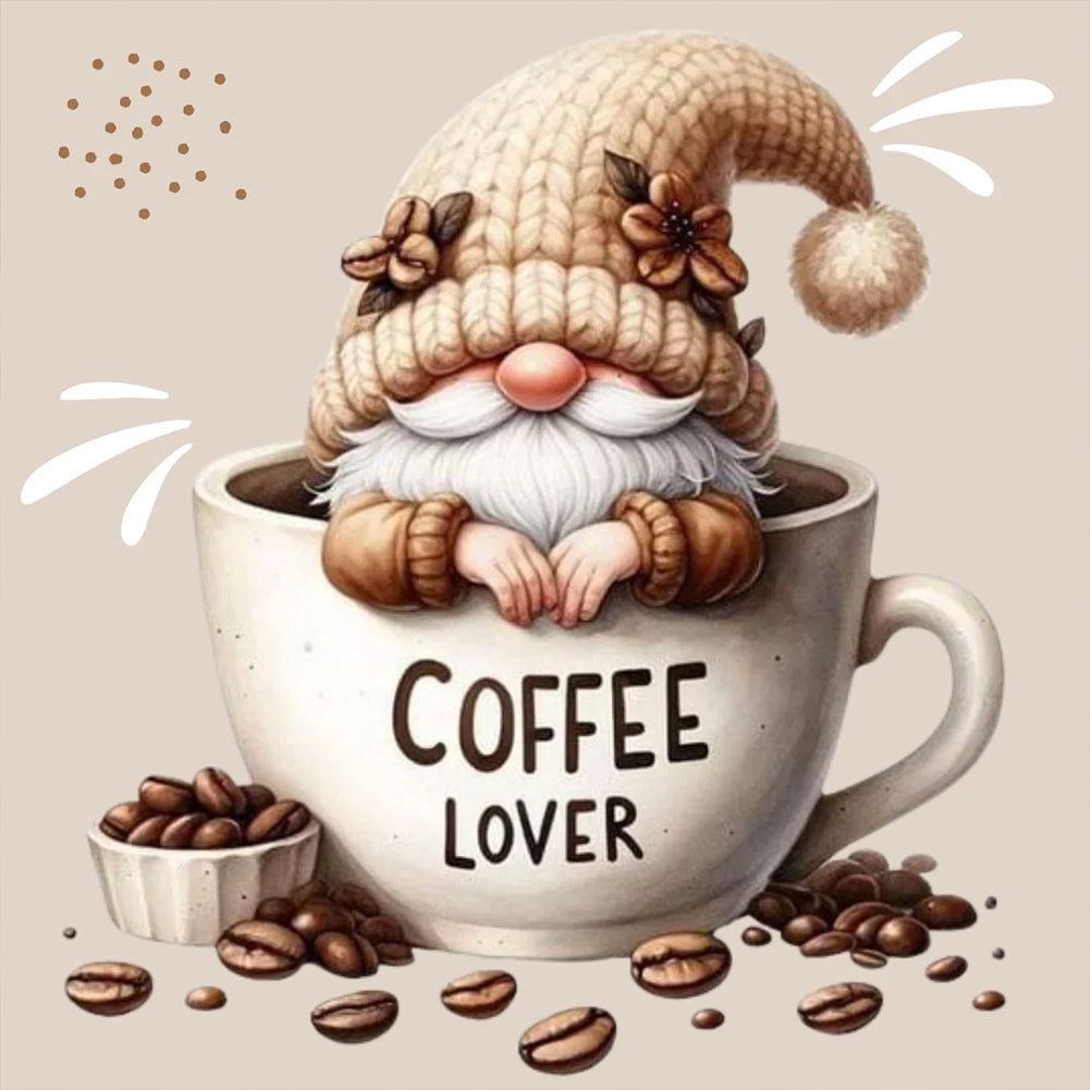 Diamond Painting - Full Round - coffee gnome (30*30CM)