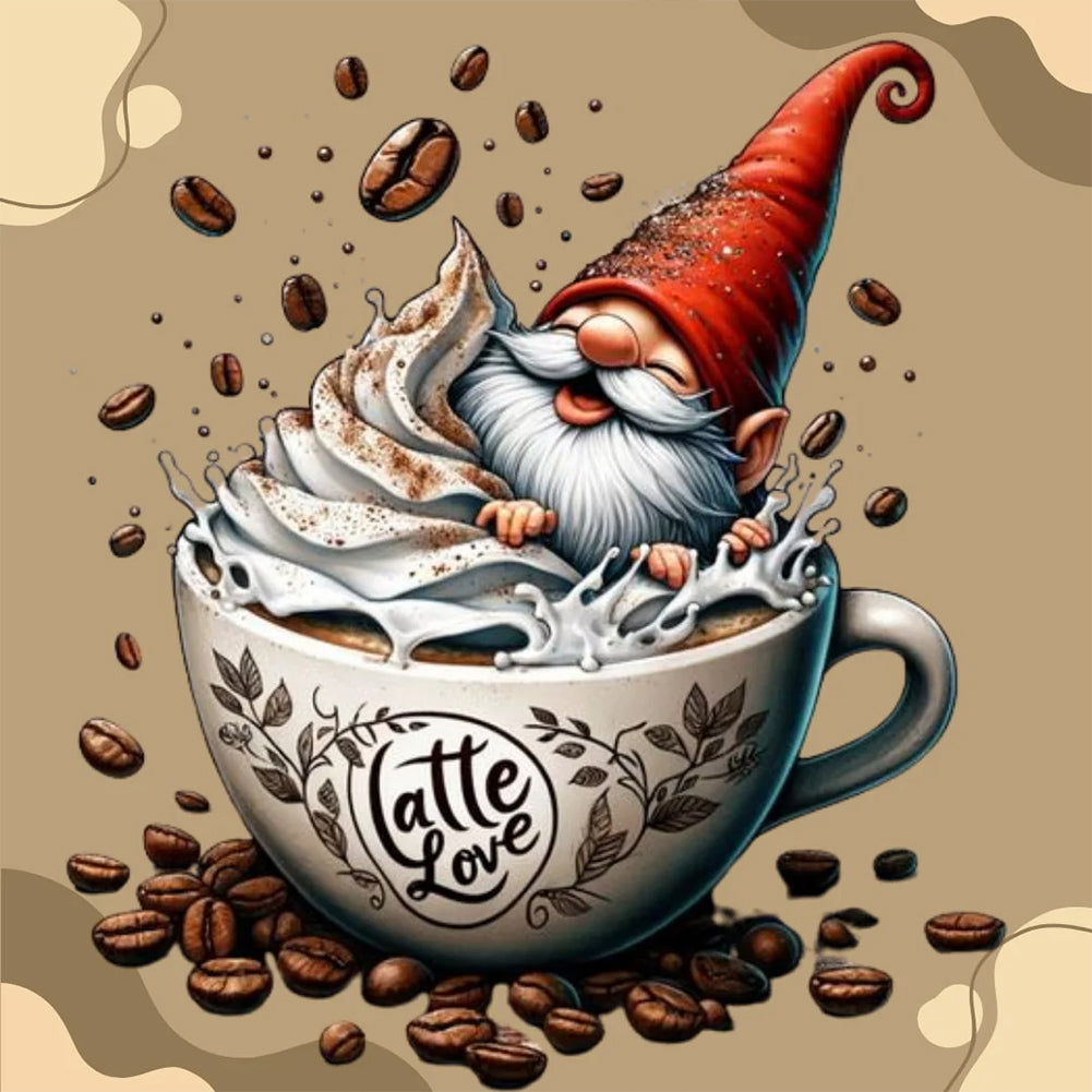 Diamond Painting - Full Round - coffee gnome (30*30CM)