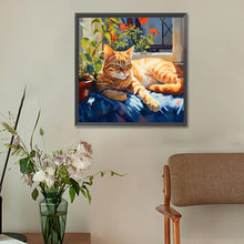 Load image into Gallery viewer, Diamond Painting - Full Round - Cat basking in the sun (30*30CM)
