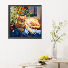 Load image into Gallery viewer, Diamond Painting - Full Round - Cat basking in the sun (30*30CM)
