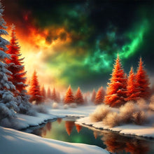 Load image into Gallery viewer, Diamond Painting - Full Round - forest snow scene (30*30CM)
