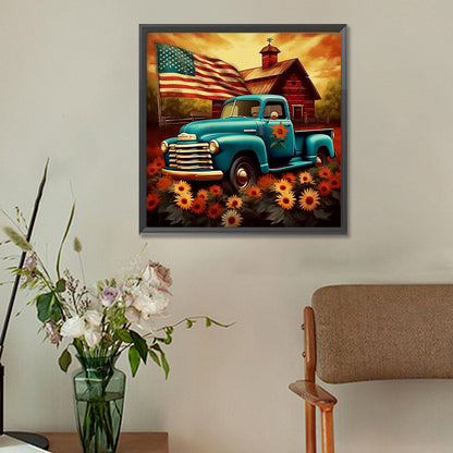 Diamond Painting - Full Round - country classic car (30*30CM)