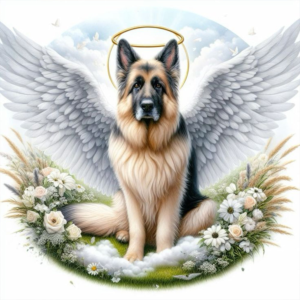 Diamond Painting - Full Round - angel collie dog (40*40CM)