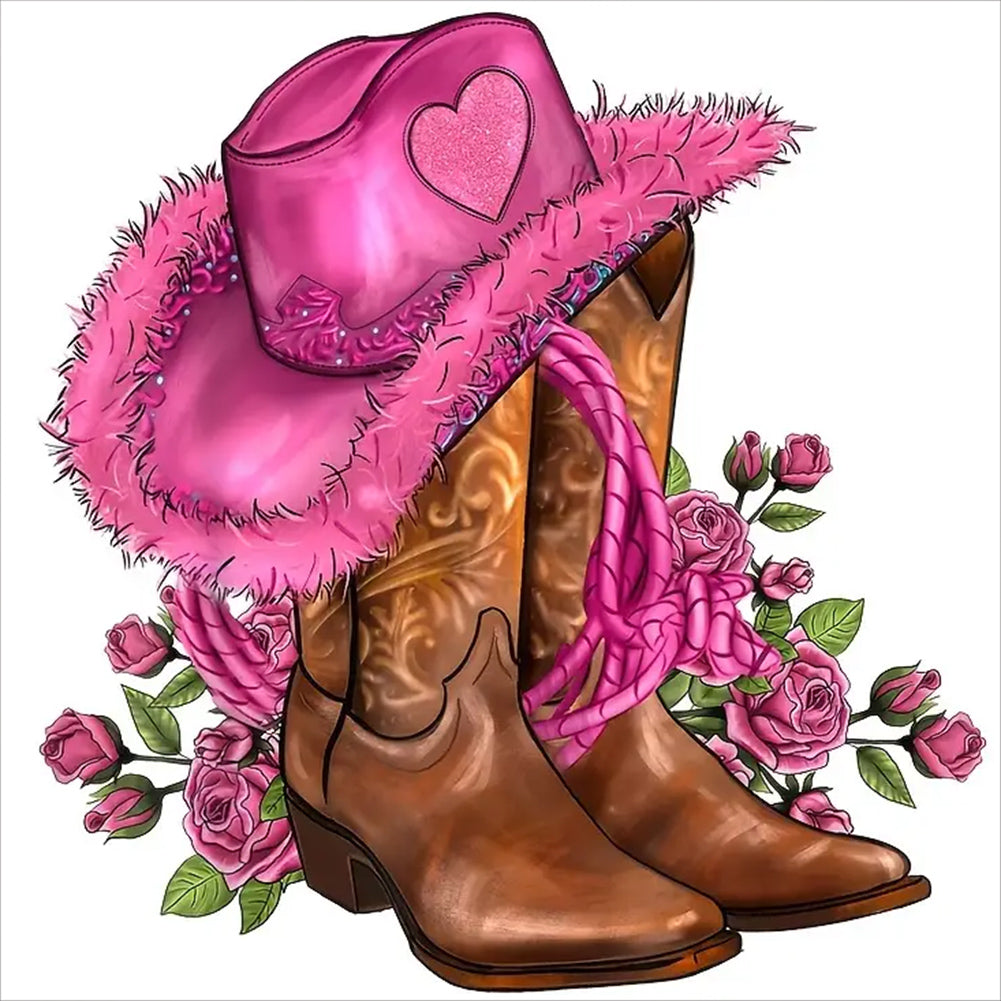 Diamond Painting - Full Round - cowboy boots (30*30CM)