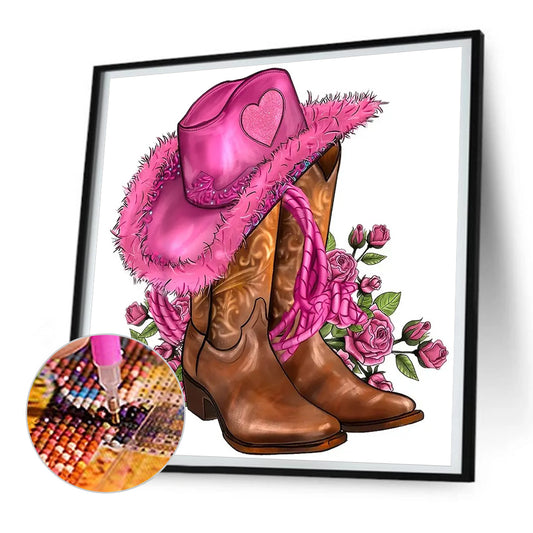 Diamond Painting - Full Round - cowboy boots (30*30CM)
