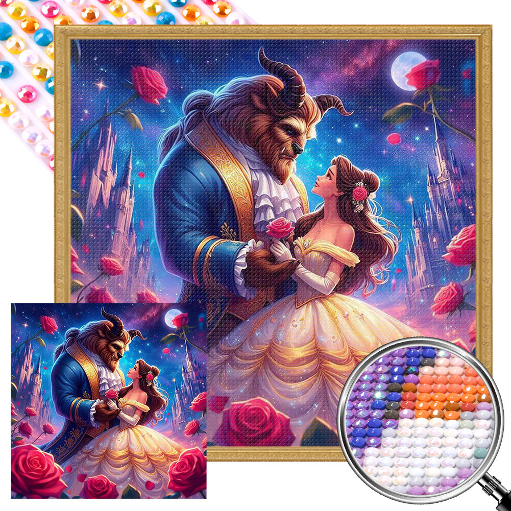 AB Diamond Painting - Full Round - beauty and the beast (50*50CM)