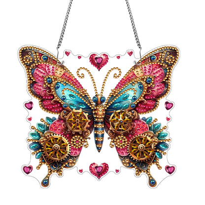 Single-Side Special Shape Butterfly Diamond Art Hanging Pendant for Office Decor