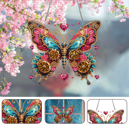 Single-Side Special Shape Butterfly Diamond Art Hanging Pendant for Office Decor