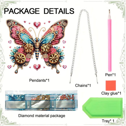 Single-Side Special Shape Butterfly Diamond Art Hanging Pendant for Office Decor