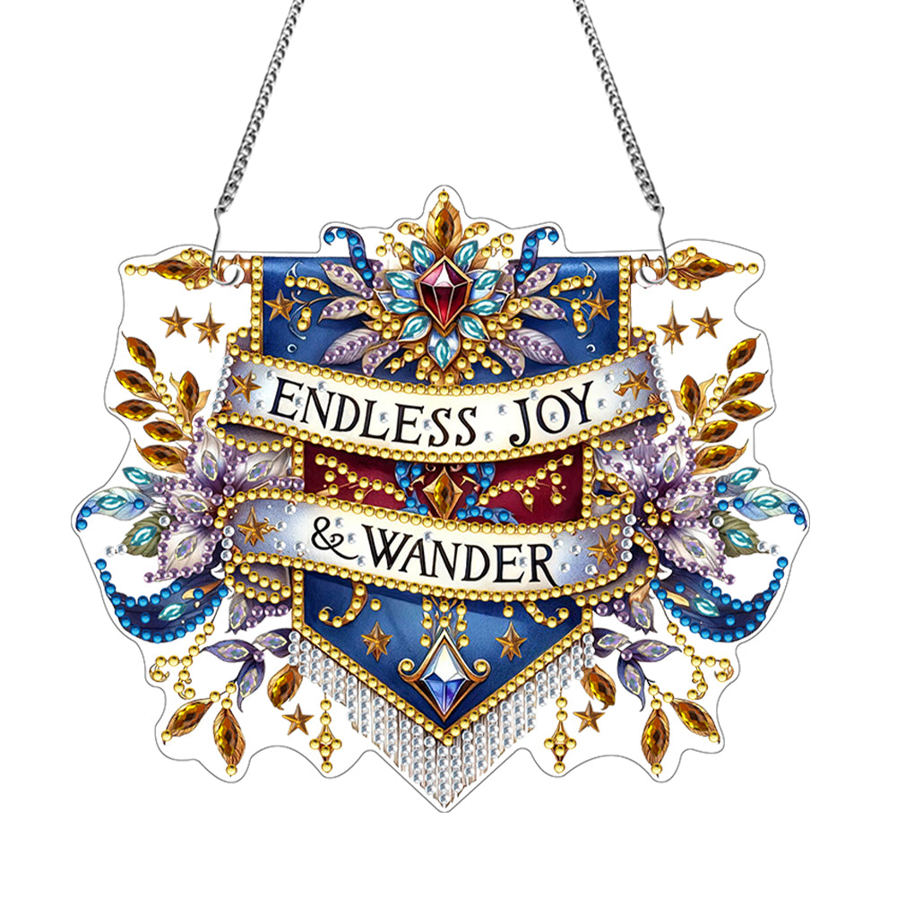 Single-Side 5D Calligraphy Painting Diamond Painting Dots Pendant Office Decor