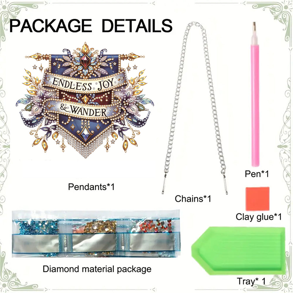 Single-Side 5D Calligraphy Painting Diamond Painting Dots Pendant Office Decor