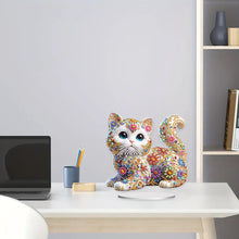 Load image into Gallery viewer, Special Shape Colorful Cat Desktop Diamond Art Ornament Kits for Adults Beginner

