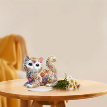 Load image into Gallery viewer, Special Shape Colorful Cat Desktop Diamond Art Ornament Kits for Adults Beginner
