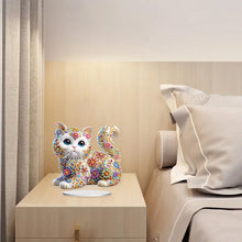 Load image into Gallery viewer, Special Shape Colorful Cat Desktop Diamond Art Ornament Kits for Adults Beginner
