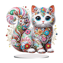 Load image into Gallery viewer, Special Shape Colorful Cat Desktop Diamond Art Ornament Kits for Adults Beginner
