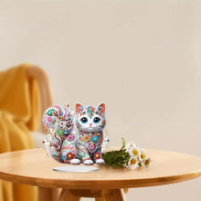 Load image into Gallery viewer, Special Shape Colorful Cat Desktop Diamond Art Ornament Kits for Adults Beginner
