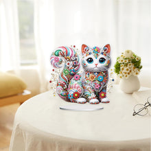 Load image into Gallery viewer, Special Shape Colorful Cat Desktop Diamond Art Ornament Kits for Adults Beginner
