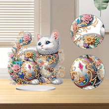 Load image into Gallery viewer, Special Shape Colorful Cat Desktop Diamond Art Ornament Kits for Adults Beginner
