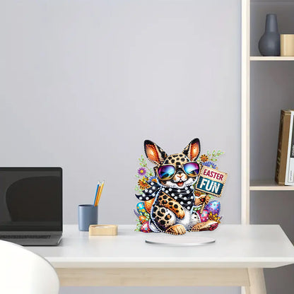 Cute Single-Side Easter Rabbit Desktop Diamond Art Kits Bedroom Table Decoration