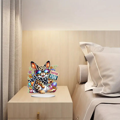 Cute Single-Side Easter Rabbit Desktop Diamond Art Kits Bedroom Table Decoration