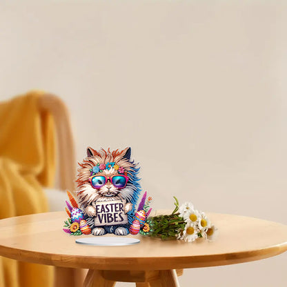 Cute Single-Side Easter Rabbit Desktop Diamond Art Kits Bedroom Table Decoration